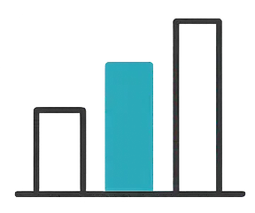 A chart icon representing the different chart styles available in Dashbreeze for dashboard creation and data visualization