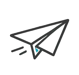 A paper plane icon representing the sharing method.
